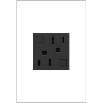 Legrand - AGFTR2152G4 - adorne - Tamper-Resistant 15A Duplex Self-Test GFCI Receptacles - Graphite