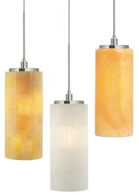 Stone Lighting + - PD132ONMS - Onyx - Pendant Onyx Cylinder - Onyx Mosaic
